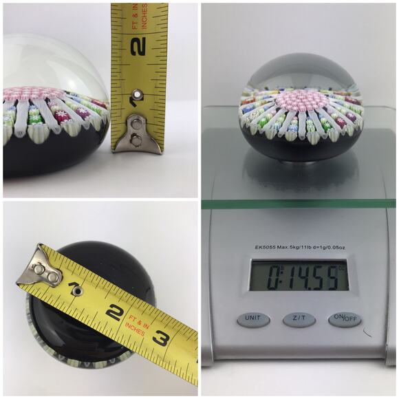 Perthshire PP94 Millefiori Latticinio Rods Circa 2000-2002 Domed LE Paperweight - Picture 8 of 12